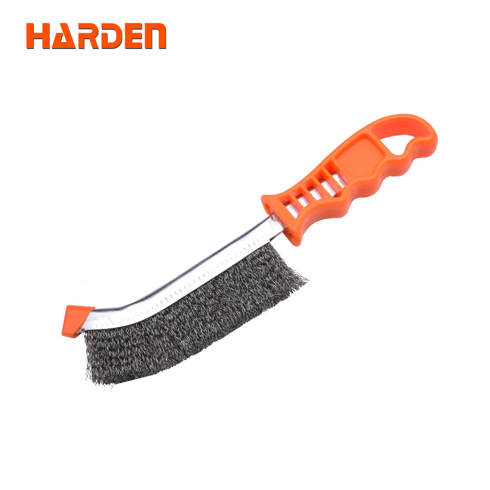 HARDEN 620140 225mm Steel Wire Brush with Ergonomic Comfort Handle for Metal Cleaning